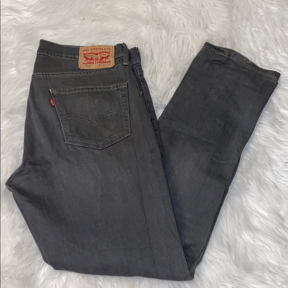 Men Levi 511 Slim Fit Gray Jeans W34 L32
